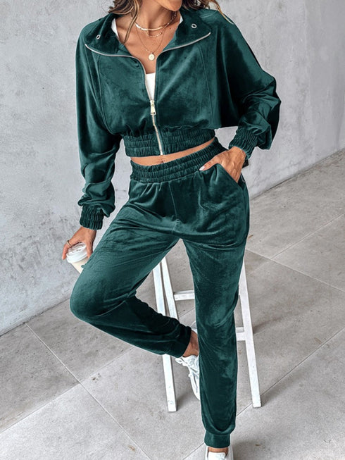 'Ursel' Crop Top and Joggers Set - Celes Fashion